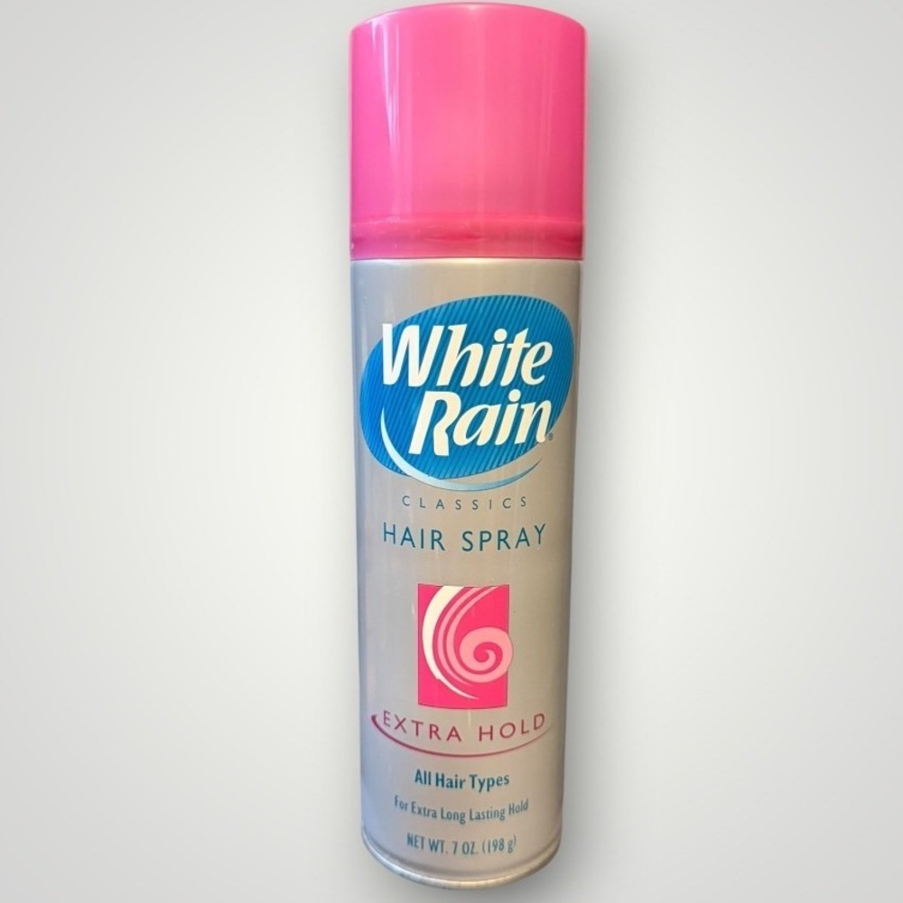 White Rain Classics Extra Hold Hair Spray 7 oz Pink Silver Aerosol 2001 Y2K